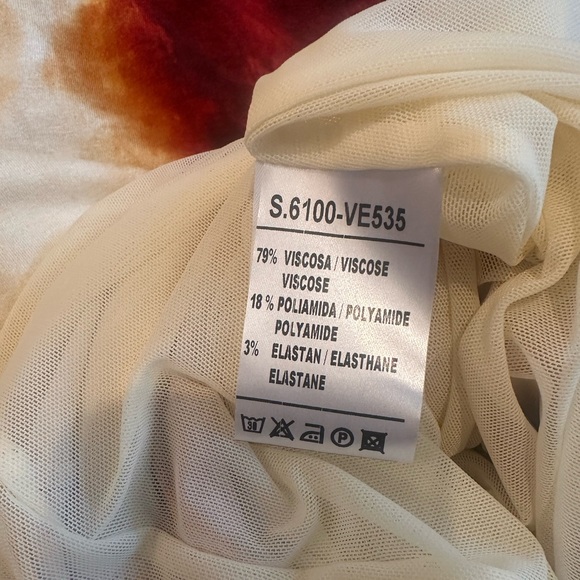 Isabel de Pedro Red Tie Dye Knee Length Bodycon Dress; Fits like S - Picture 9 of 9